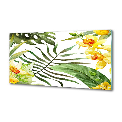 Panel para cocina flores tropicales