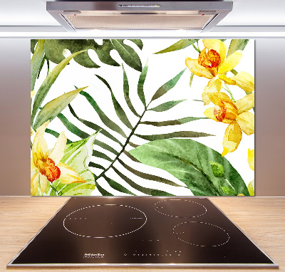 Panel para cocina flores tropicales