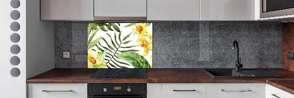 Panel para cocina flores tropicales
