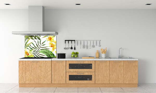 Panel para cocina flores tropicales