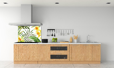 Panel para cocina flores tropicales