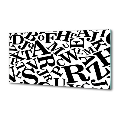 Panel szklany do kuchni Alfabet