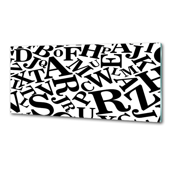 Panel szklany do kuchni Alfabet