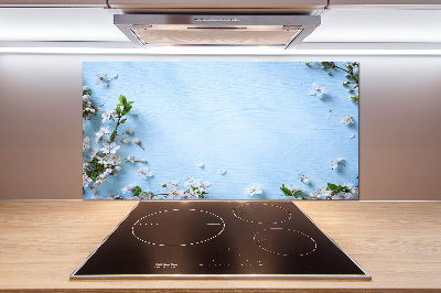 Panel de pared de cocina Fondo de flores de cerezo