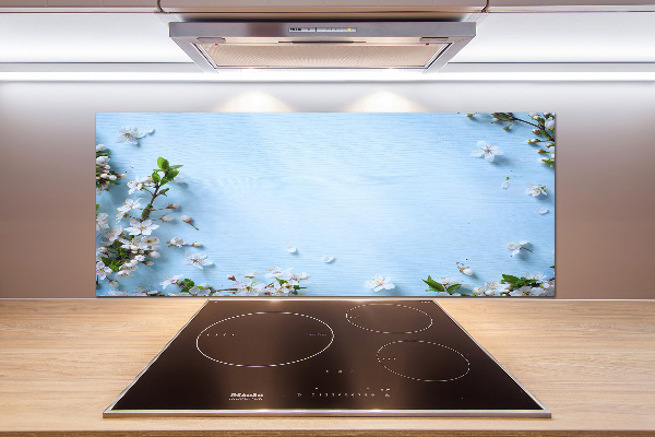 Panel de pared de cocina Fondo de flores de cerezo