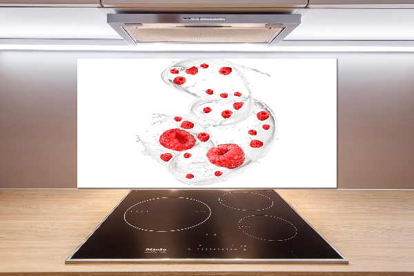 Panel de pared de cocina Frambuesas con leche