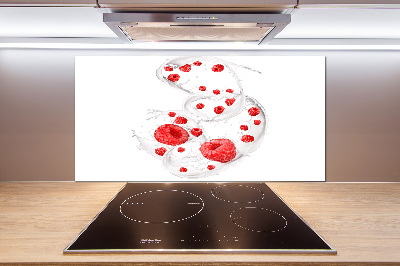 Panel de pared de cocina Frambuesas con leche