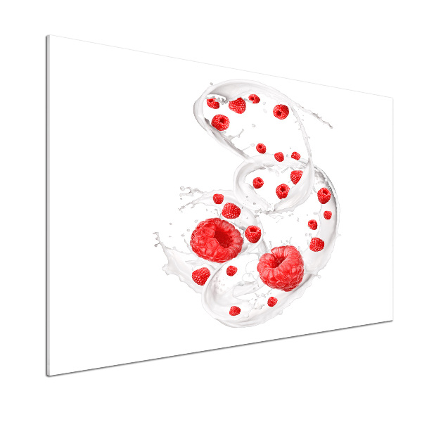 Panel de pared de cocina Frambuesas con leche