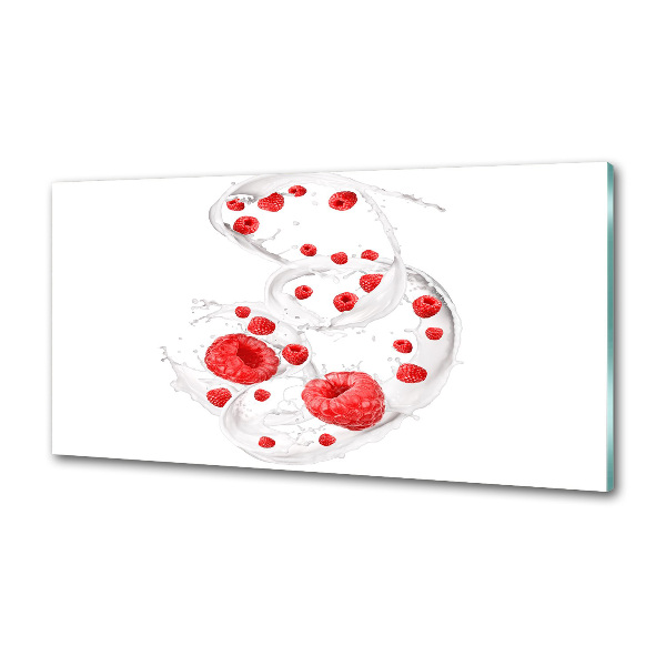 Panel de pared de cocina Frambuesas con leche