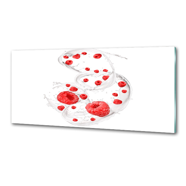 Panel de pared de cocina Frambuesas con leche