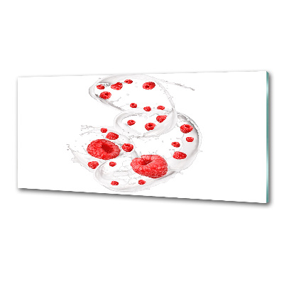 Panel de pared de cocina Frambuesas con leche