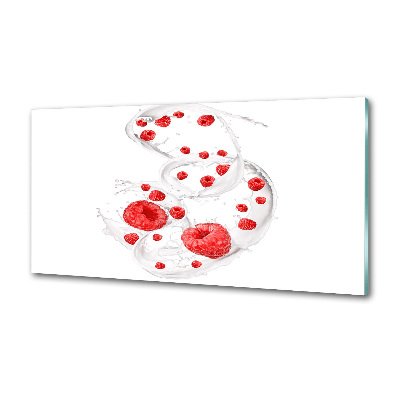 Panel de pared de cocina Frambuesas con leche