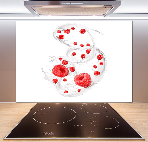 Panel de pared de cocina Frambuesas con leche