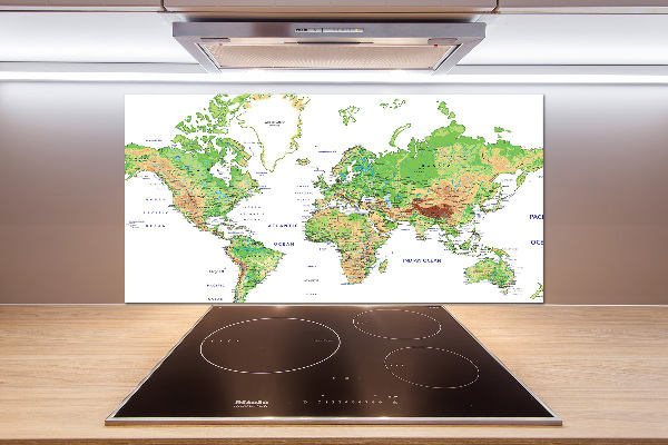 Panel para cocina Mapa del mundo