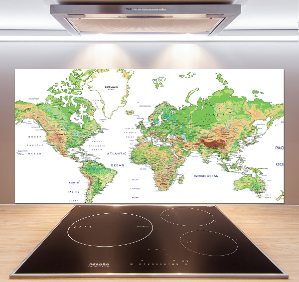Panel para cocina Mapa del mundo
