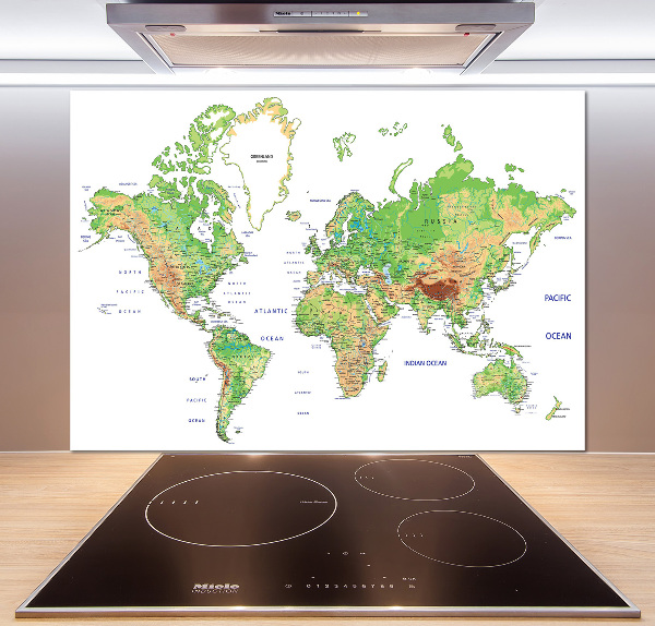 Panel para cocina Mapa del mundo