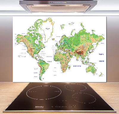 Panel para cocina Mapa del mundo
