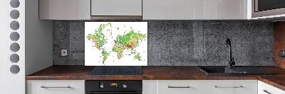 Panel para cocina Mapa del mundo
