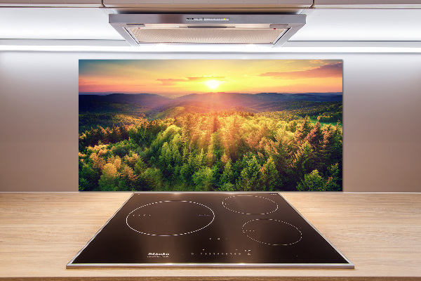 Panel para cocina Atardecer en el bosque