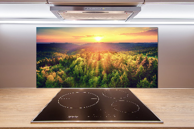Panel para cocina Atardecer en el bosque