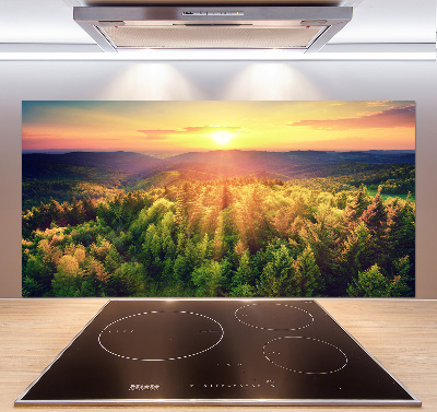 Panel para cocina Atardecer en el bosque