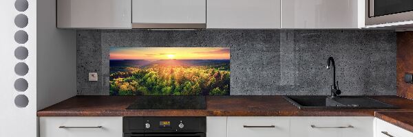 Panel para cocina Atardecer en el bosque
