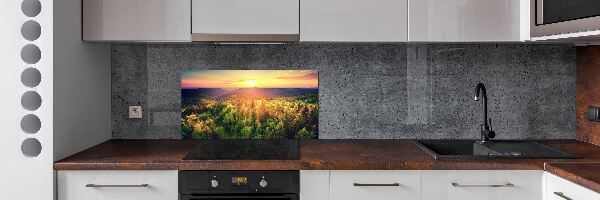 Panel para cocina Atardecer en el bosque