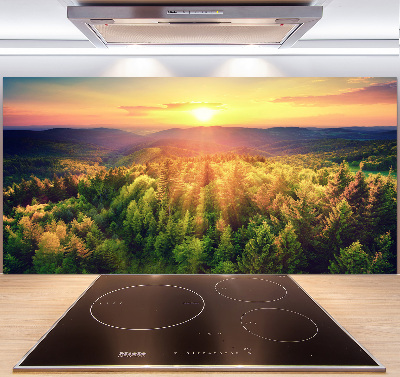 Panel para cocina Atardecer en el bosque