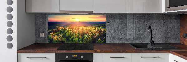 Panel para cocina Atardecer en el bosque