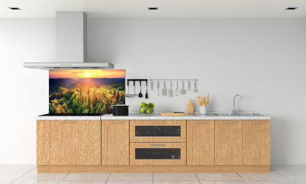Panel para cocina Atardecer en el bosque