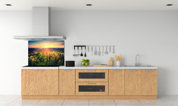 Panel para cocina Atardecer en el bosque