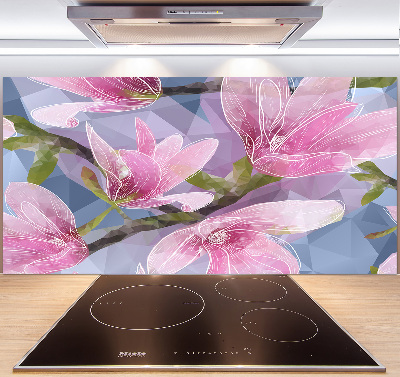 Panel de pared de cocina Magnolia rosa