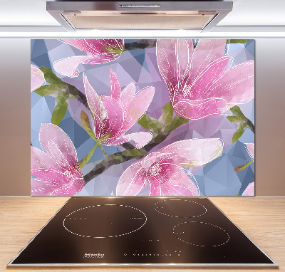 Panel de pared de cocina Magnolia rosa