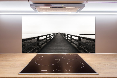 Panel de pared de cocina Muelle de madera