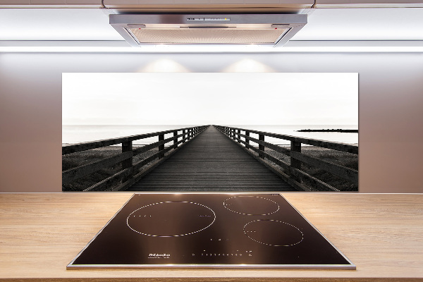 Panel de pared de cocina Muelle de madera