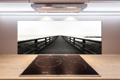 Panel de pared de cocina Muelle de madera