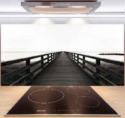 Panel de pared de cocina Muelle de madera