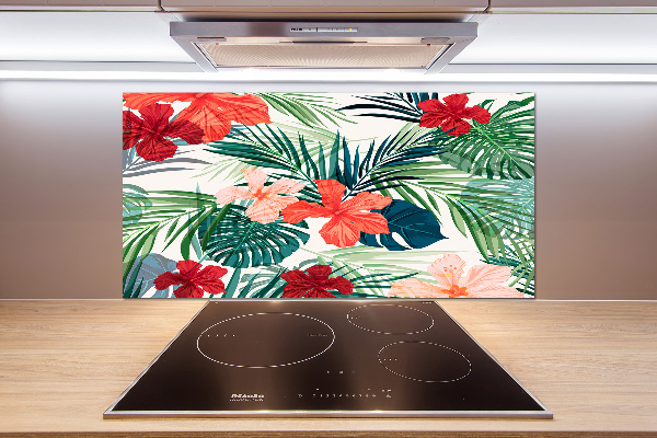 Panel para cocina flores tropicales