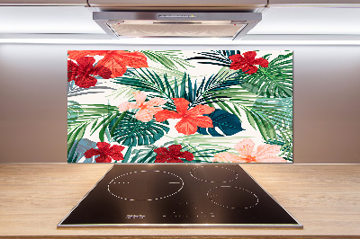 Panel para cocina flores tropicales