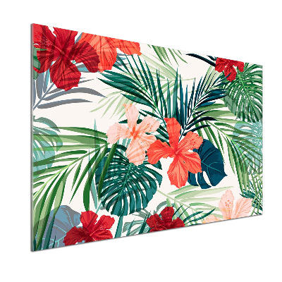 Panel para cocina flores tropicales