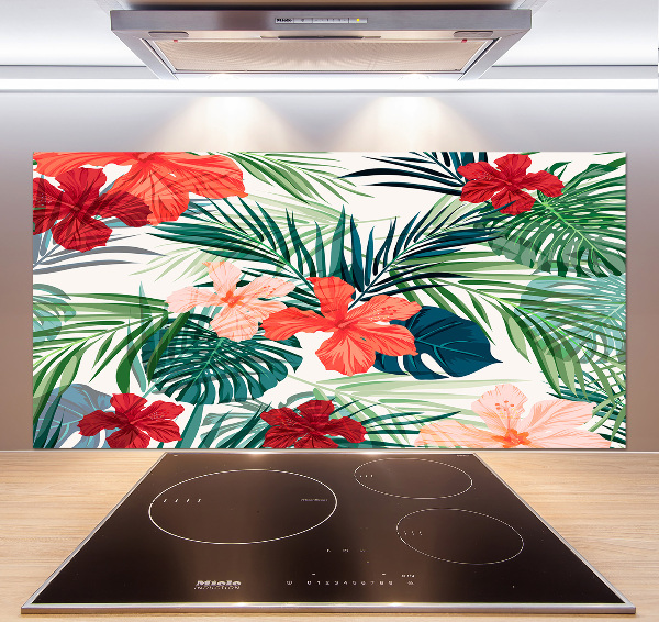 Panel para cocina flores tropicales