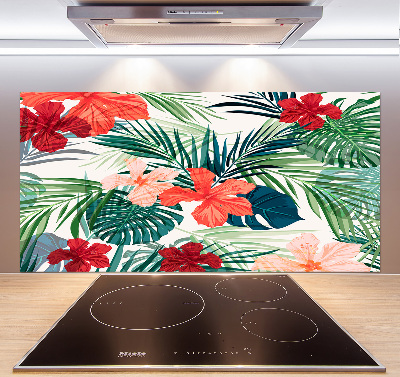Panel para cocina flores tropicales