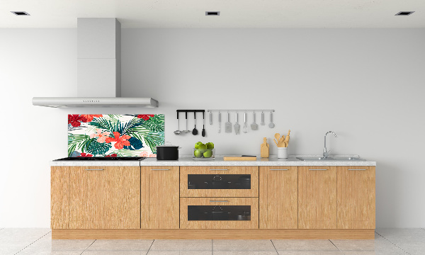 Panel para cocina flores tropicales