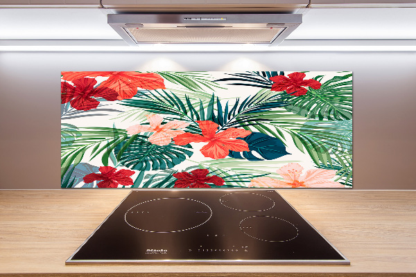 Panel para cocina flores tropicales