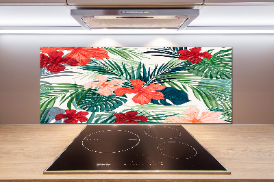 Panel para cocina flores tropicales