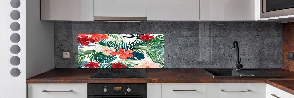 Panel para cocina flores tropicales
