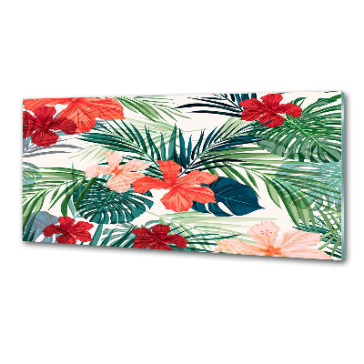 Panel para cocina flores tropicales