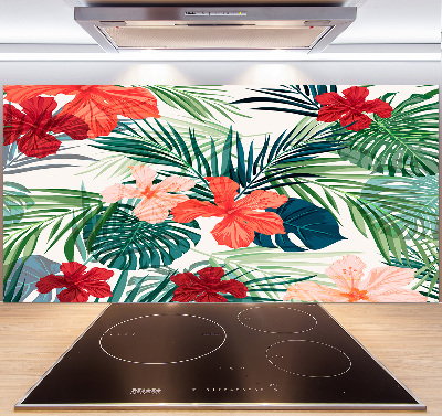 Panel para cocina flores tropicales