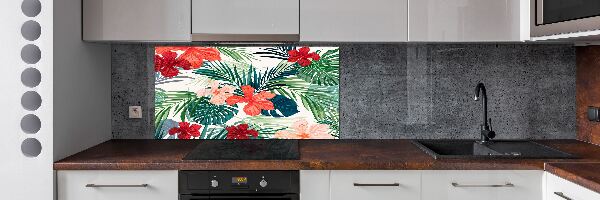Panel para cocina flores tropicales