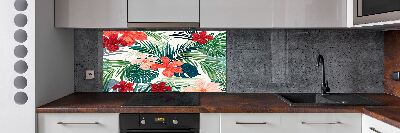 Panel para cocina flores tropicales